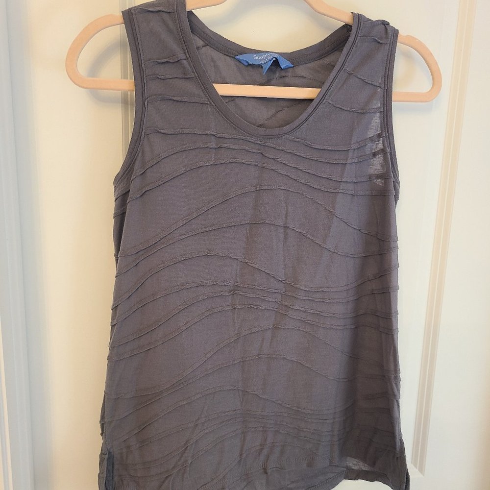 Vera Wang Sleeveless Top Gray